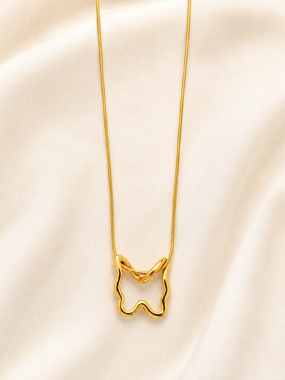 Butterfly Gold-Tone Minimalist Pendant Necklace