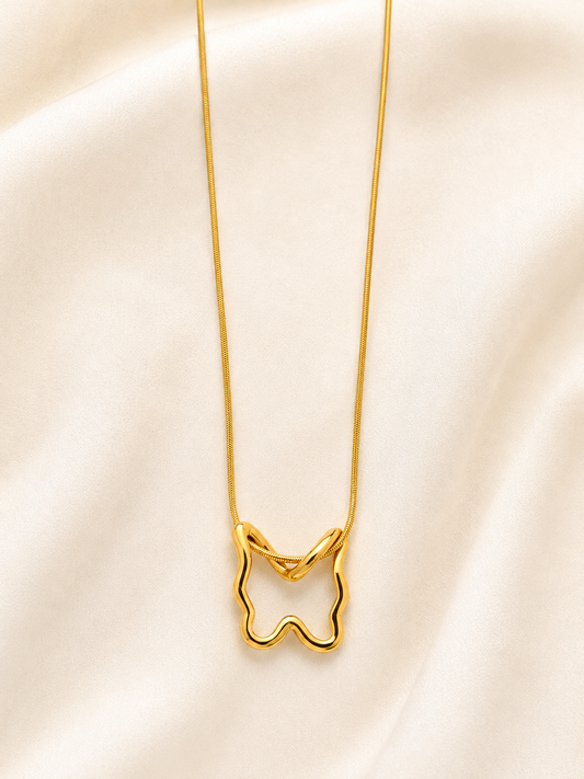 Butterfly Gold-Tone Minimalist Pendant Necklace