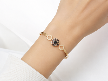 Luxe Geometric Gold-Tone Bracelet